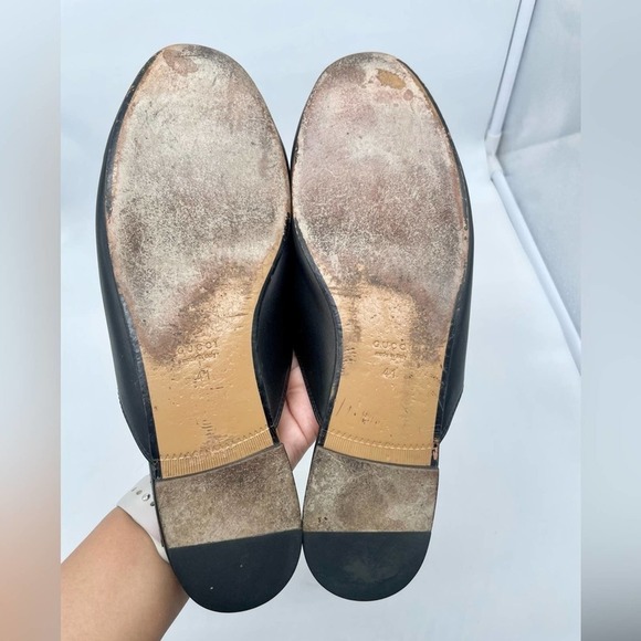 Gucci Black leather Princetown mule loafer flats with horsebit details 41 - Picture 7 of 10